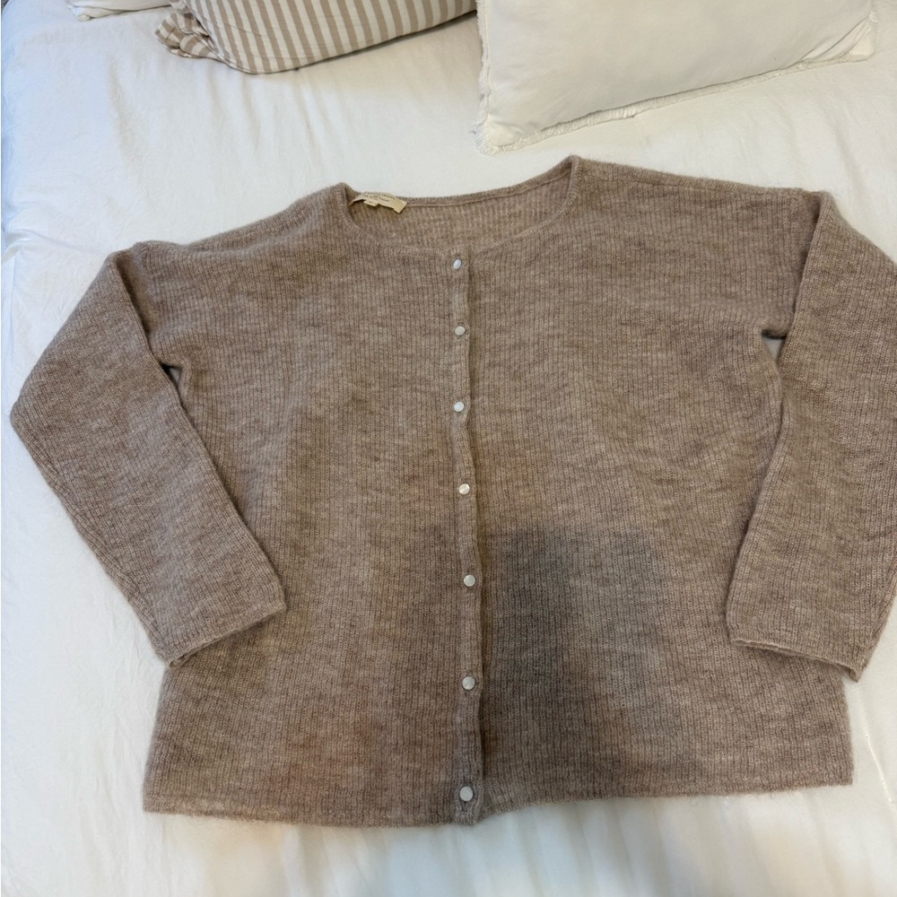 Sézane Gaspard Cardigan - Light Beige - Picture 2 of 7